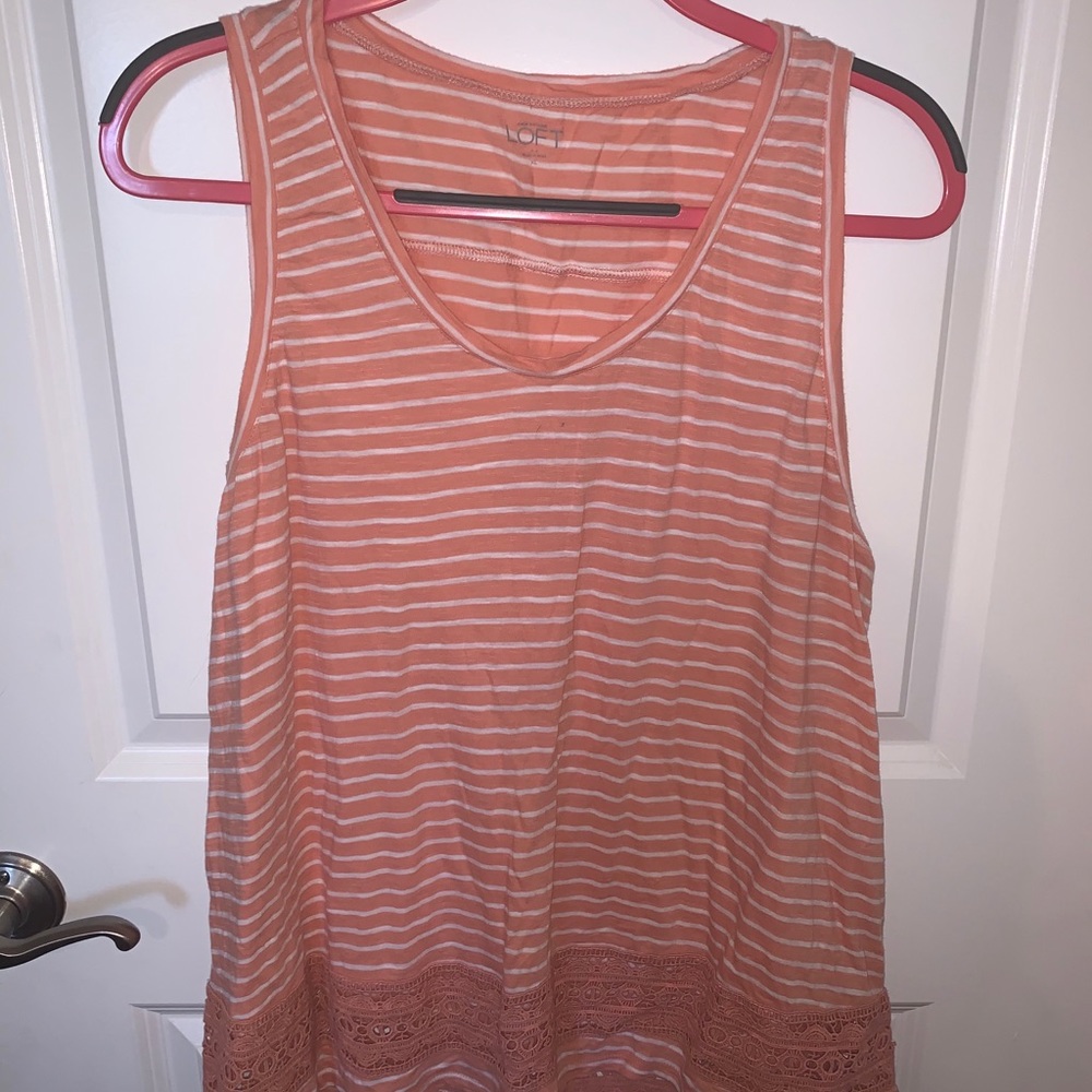 loft coral sleeveless top